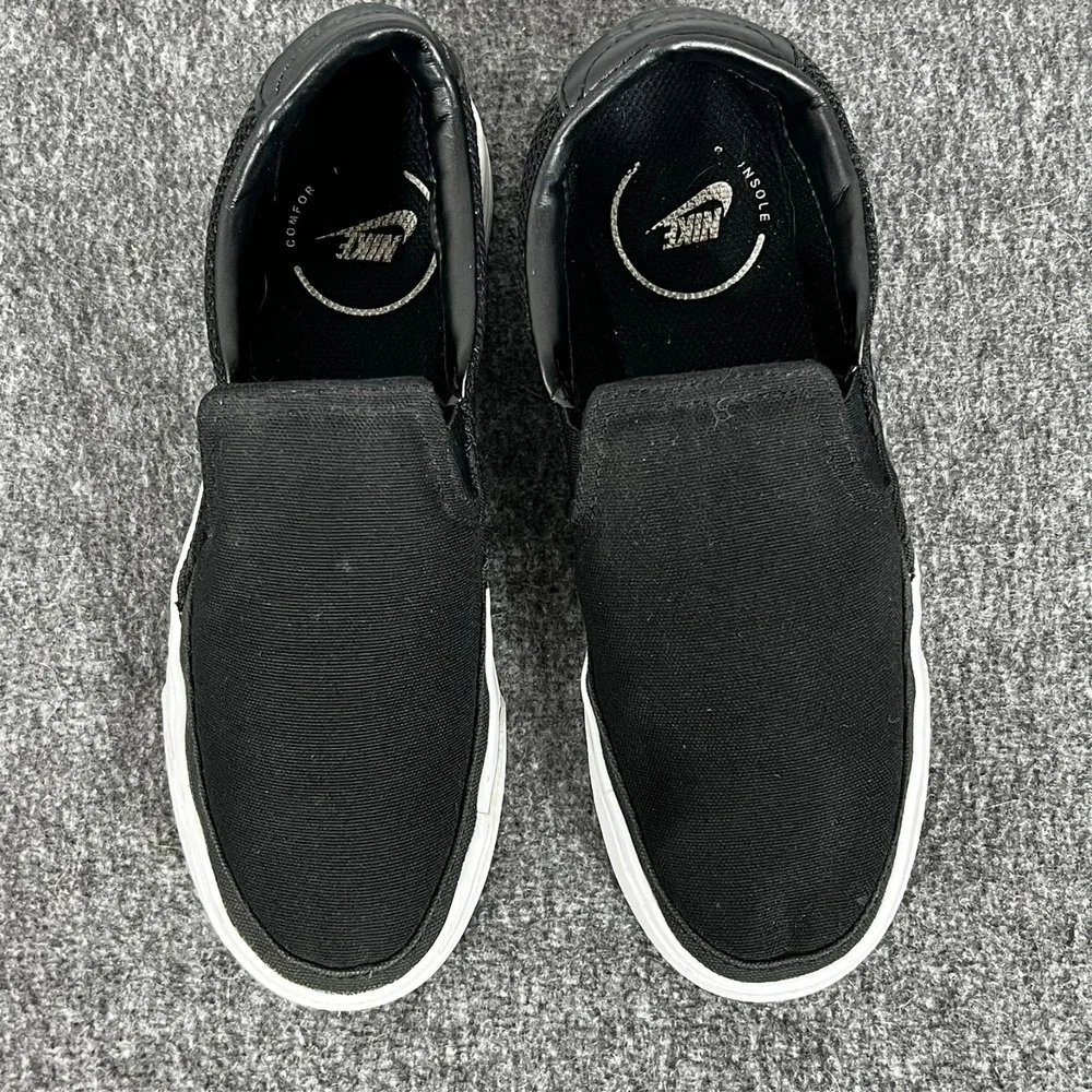Nike Court Legacy Slip On Sneakers Black White Swoosh Logo Casual Women's 5.5‎ - Picture 3 of 8